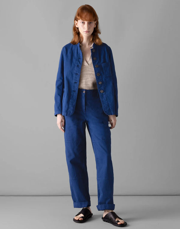 Indigo Blue Cotton Workwear Trousers