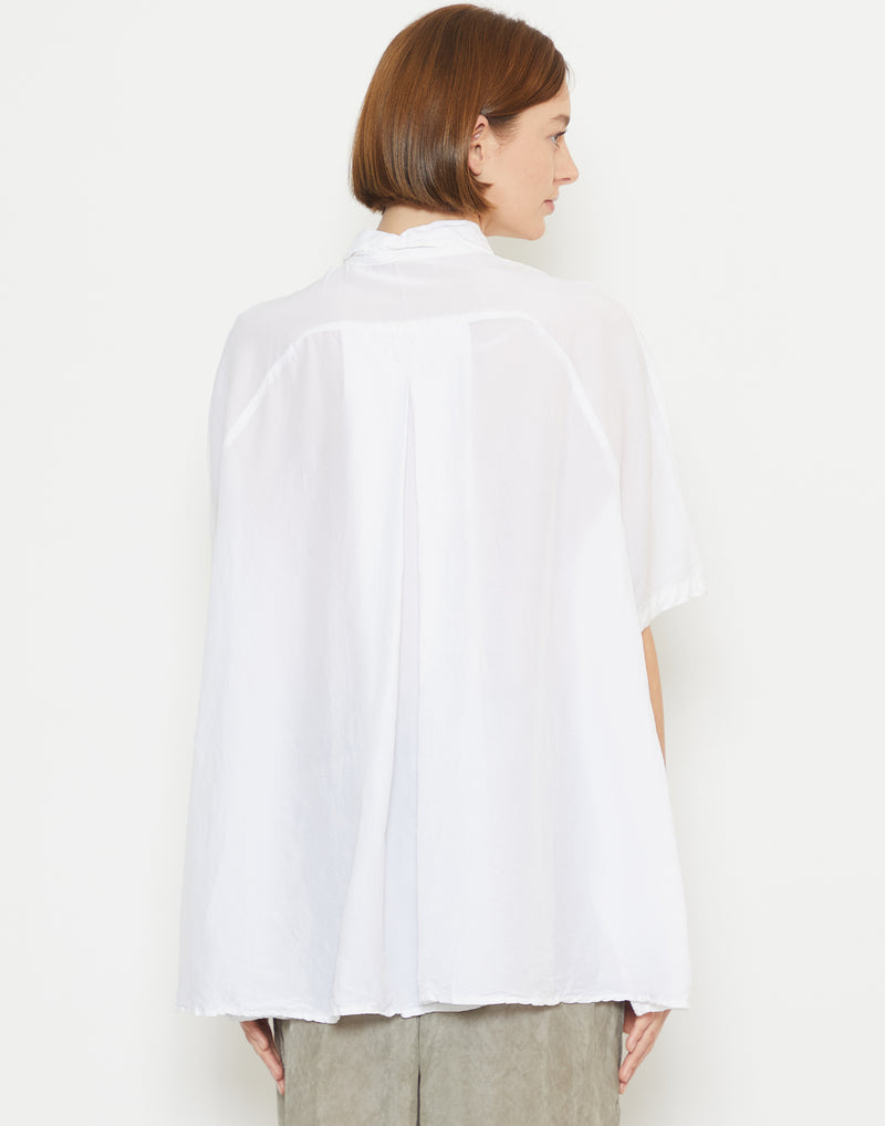 Off White Viscose & Silk Blouse