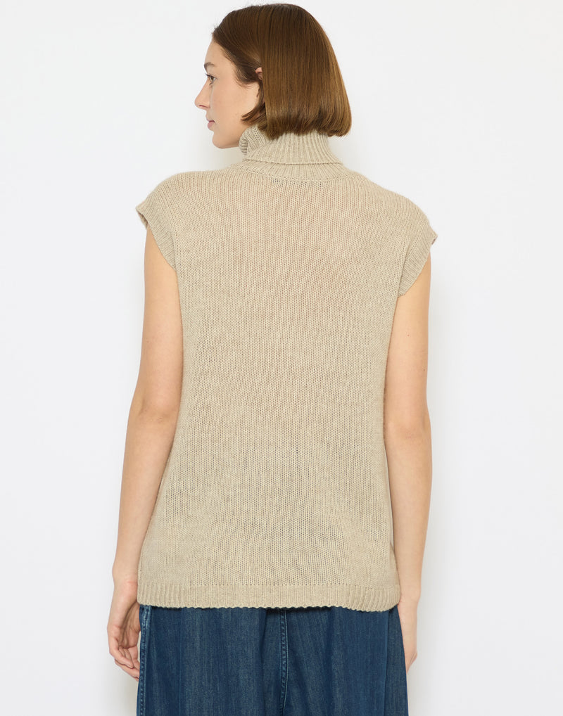 Oatmeal Melange Wool & Cashmere Sweater Vest