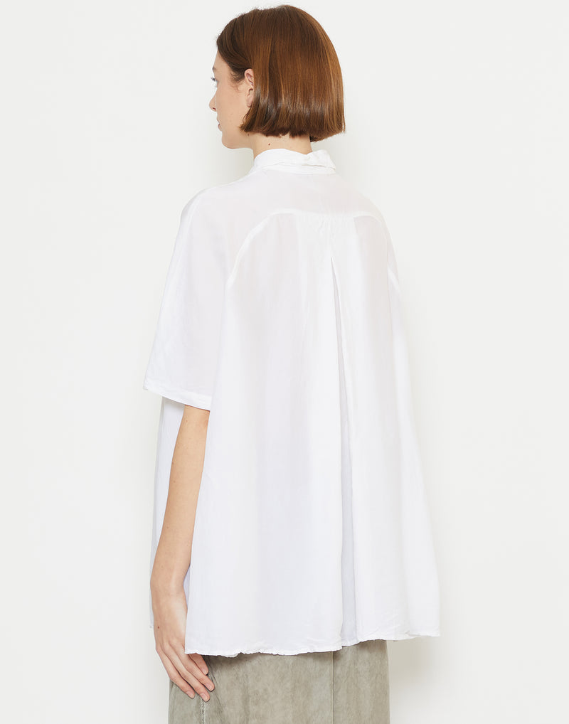 Off White Viscose & Silk Blouse