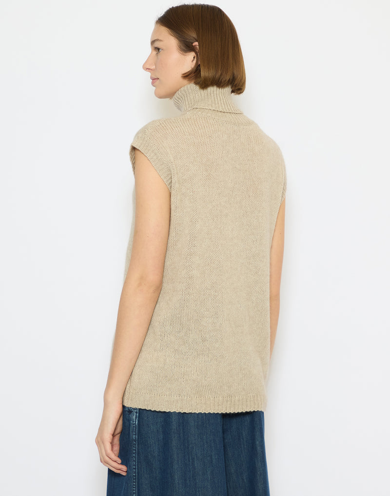 Oatmeal Melange Wool & Cashmere Sweater Vest