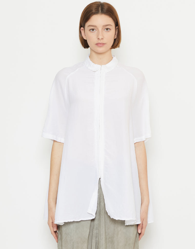 Off White Viscose & Silk Blouse