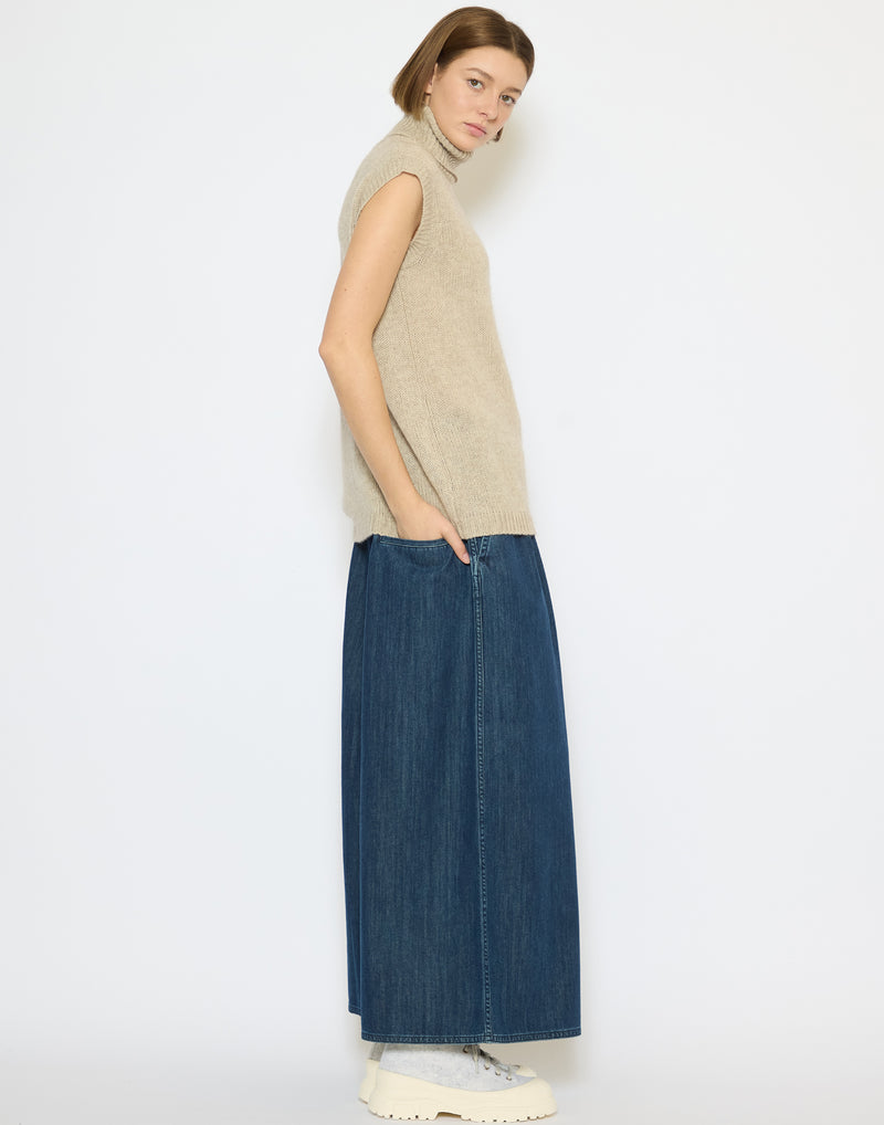 Dely Blue Denim Wide Leg Palau Pants