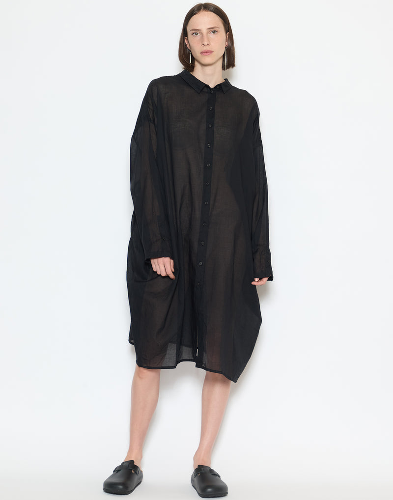 Black Relaxed Shirt Dress