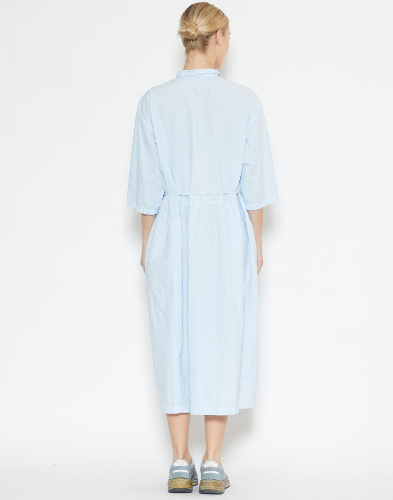 Ice Blue Cotton & Linen Coli Dress