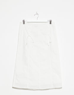 White Organic Cotton Double Lace Up Skirt