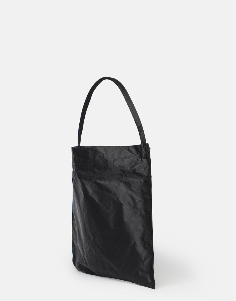 Black Satin & Metallic Foil Flat Tote Bag