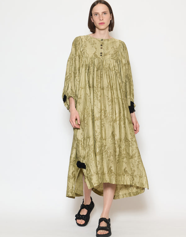 Moss Jacquard Cotton Blend Dress