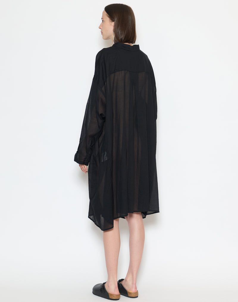 Black Relaxed Shirt Dress