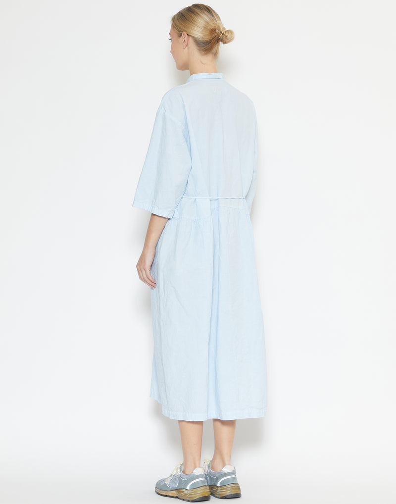 Ice Blue Cotton & Linen Coli Dress