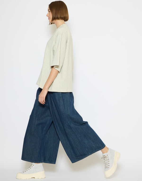 Dely Blue Denim Wide Leg Palau Pants