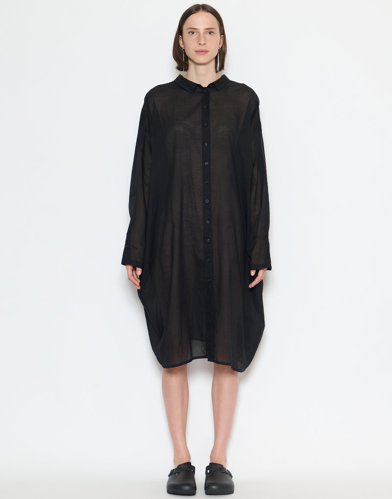 Black Relaxed Shirt Dress