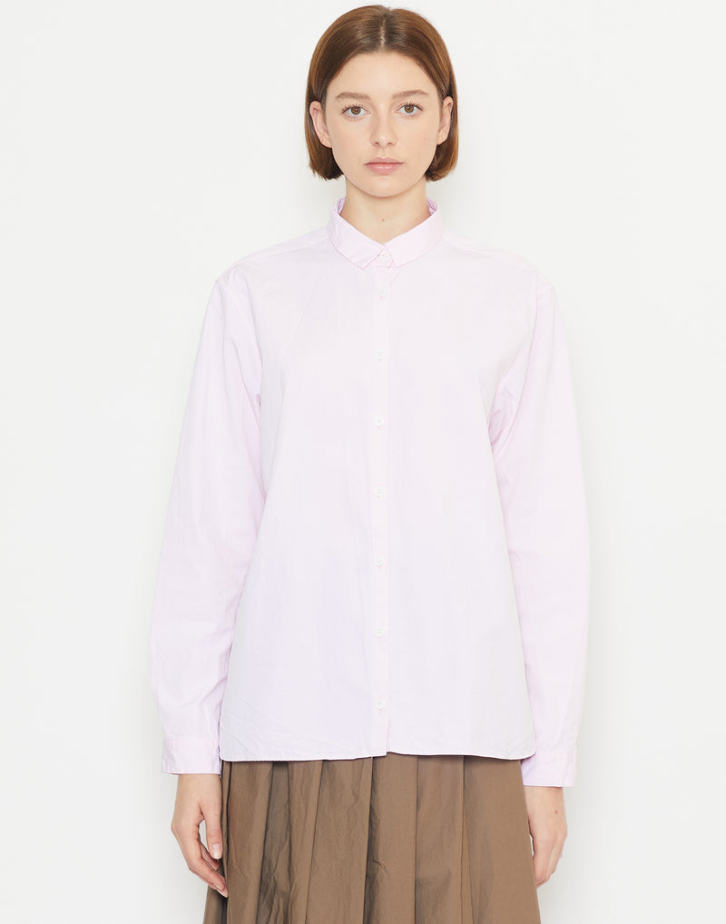 Baby Pink Cotton Loose Tyrol Shirt