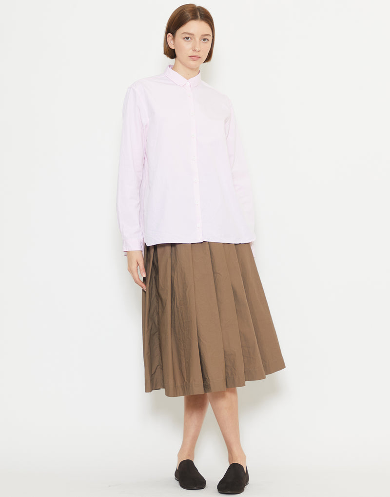 Baby Pink Cotton Loose Tyrol Shirt