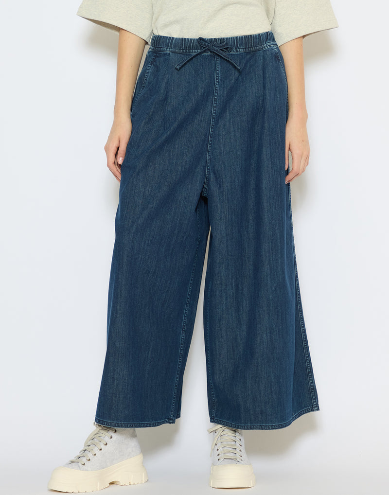 Dely Blue Denim Wide Leg Palau Pants