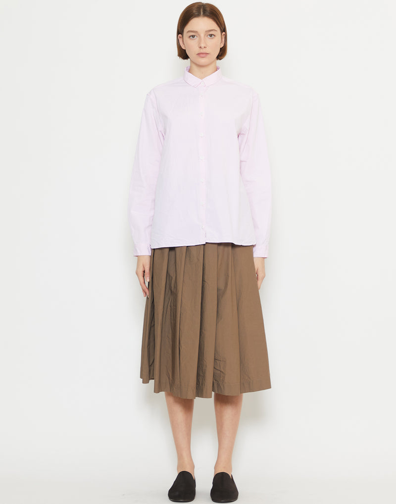 Baby Pink Cotton Loose Tyrol Shirt