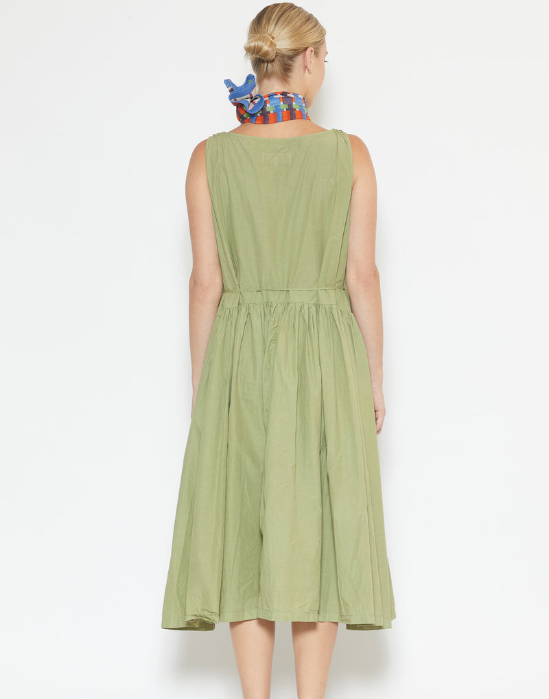 Army Green Cotton Andi Dress