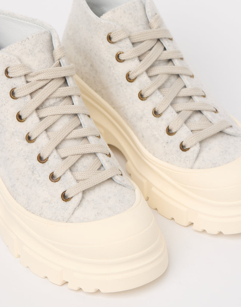 Snow Wool Felt Leather Fairway Sneakers