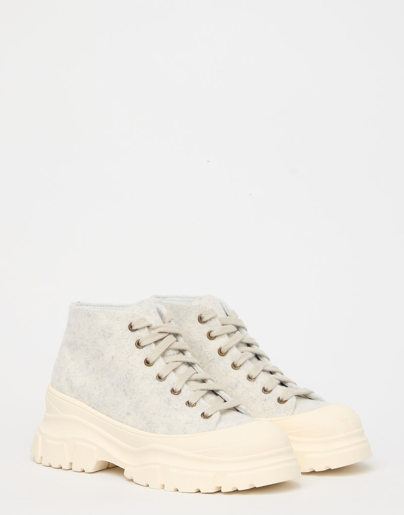 Snow Wool Felt Leather Fairway Sneakers