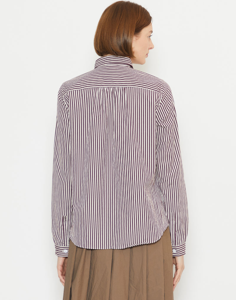 Wine Stripe Cotton Tyrol Shirt