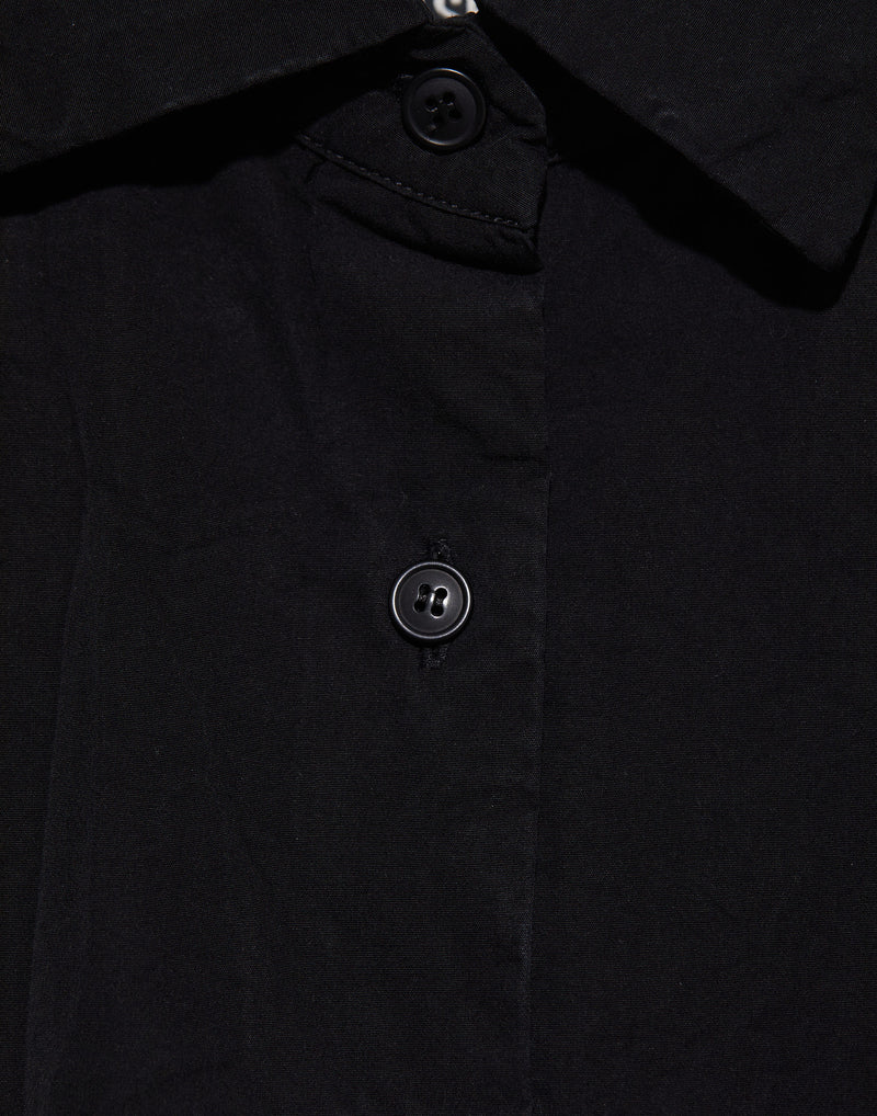 Black Cotton Big Raccourcie Shirt