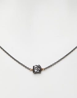 № 1 Black Diamond & Oxidised Silver Necklace