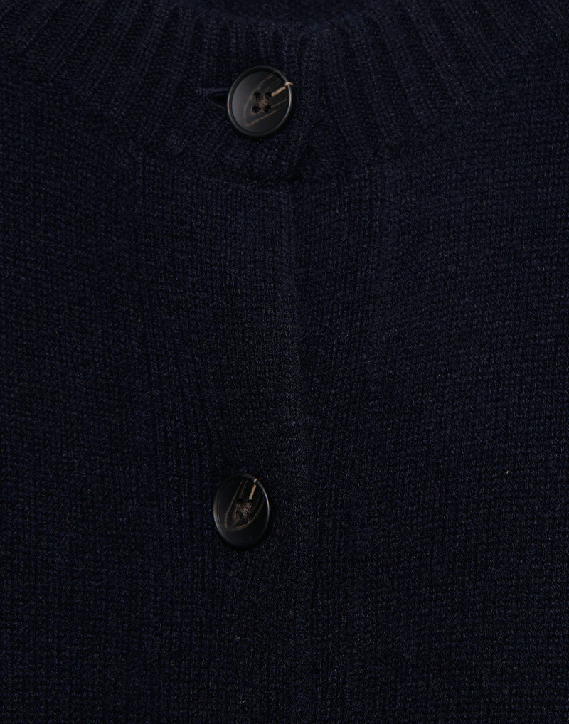 Navy Cashmere Chunky Cardigan