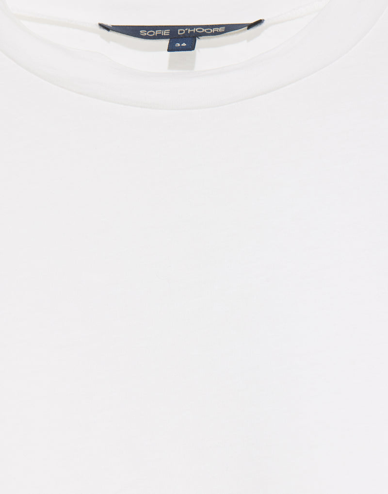 Off White Cotton Long Sleeve Thrill T-Shirt