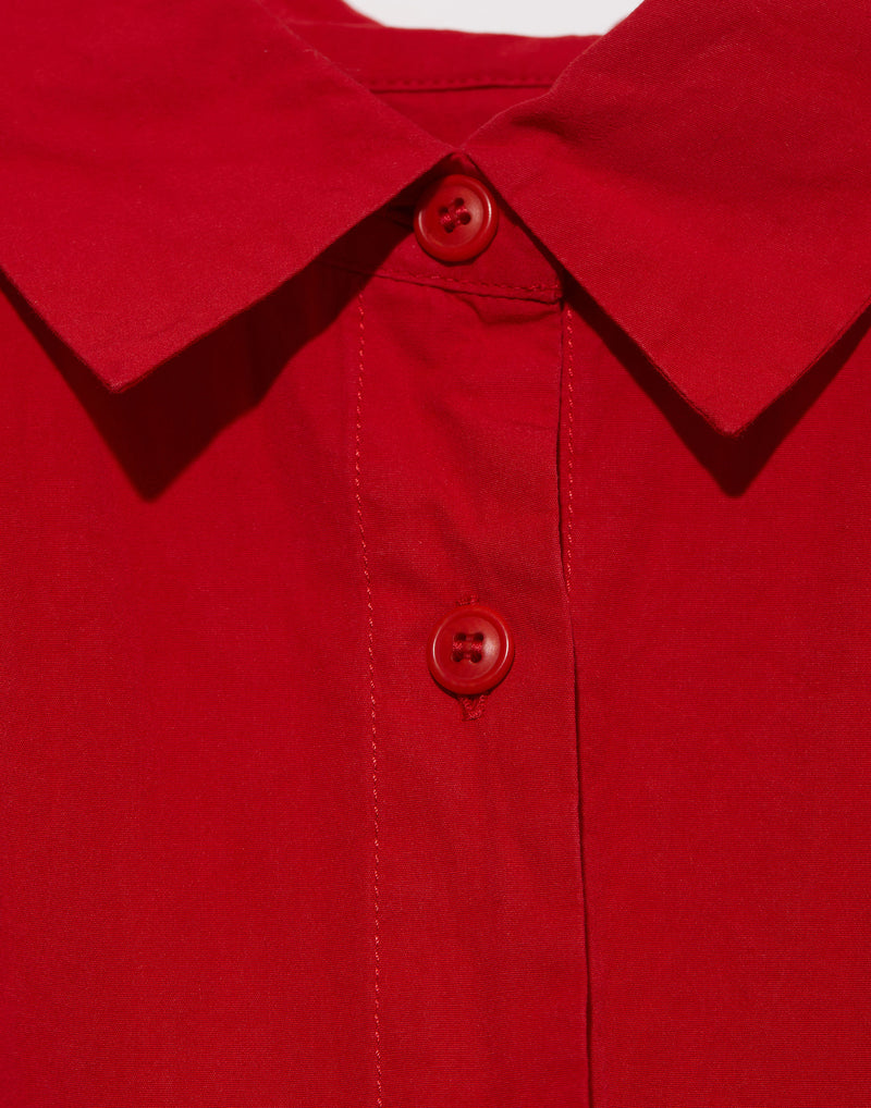 Lippy Red Cotton Yuki Longue Shirt