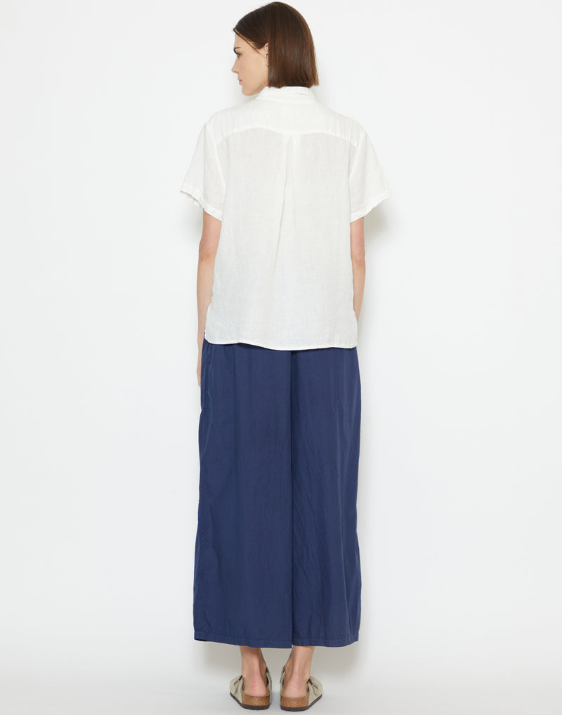 Navy Cotton Poplin Chisato Pants