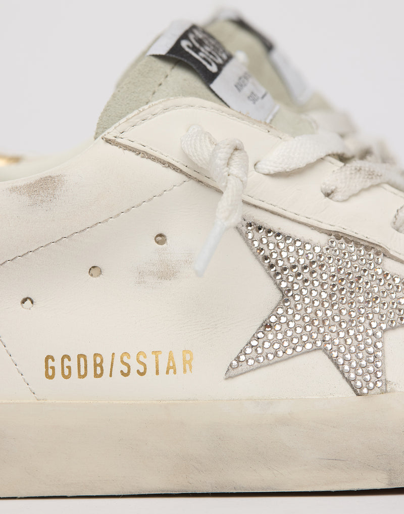 White & Swarovski® Crystal Superstar Sneakers