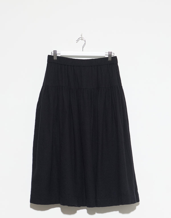 Black Washed Wool Up Up Skirt