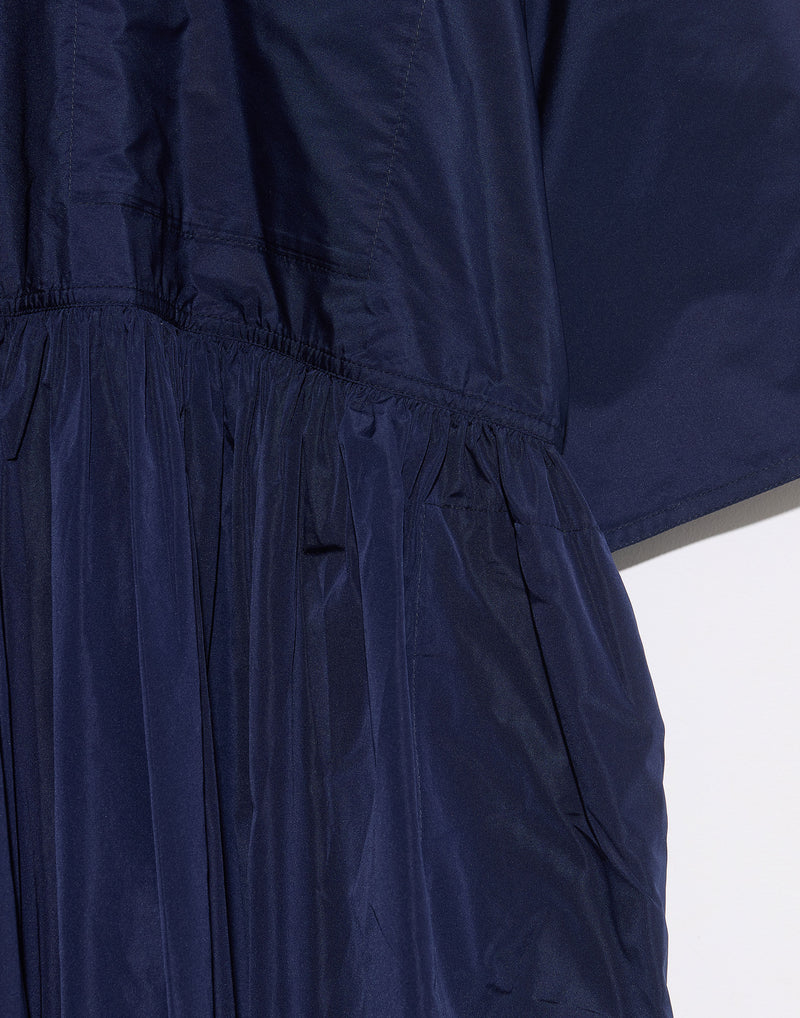 Touareg Blue Taffeta Dropped Waist Delos Dress