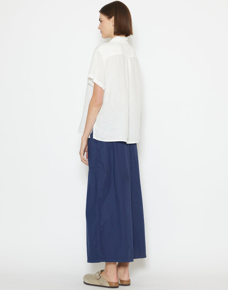 Navy Cotton Poplin Chisato Pants