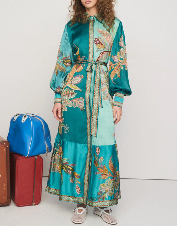 Printed Silk Franca Shirtdress