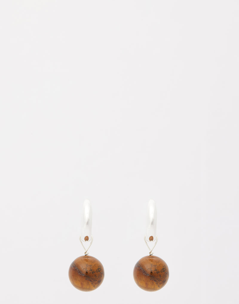 Tiger Eye & Silver Eleanor Drop Earrings