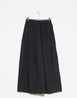 Black Taffeta Wide Leg Palau Pants