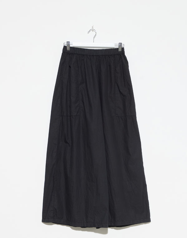 Black Taffeta Wide Leg Palau Pants