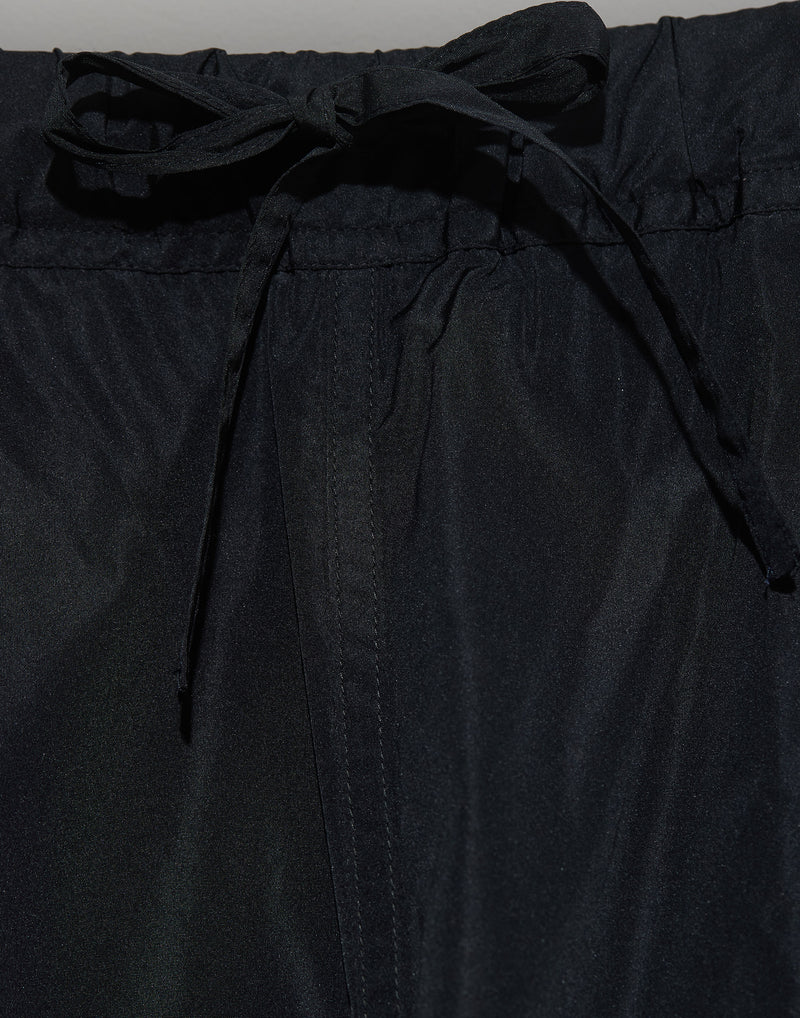 Black Taffeta Wide Leg Palau Pants