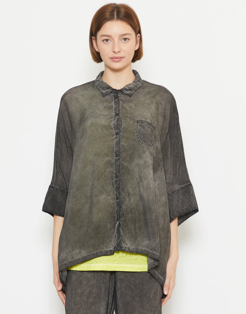 Coal Cloud Cupro Relaxed Blouse