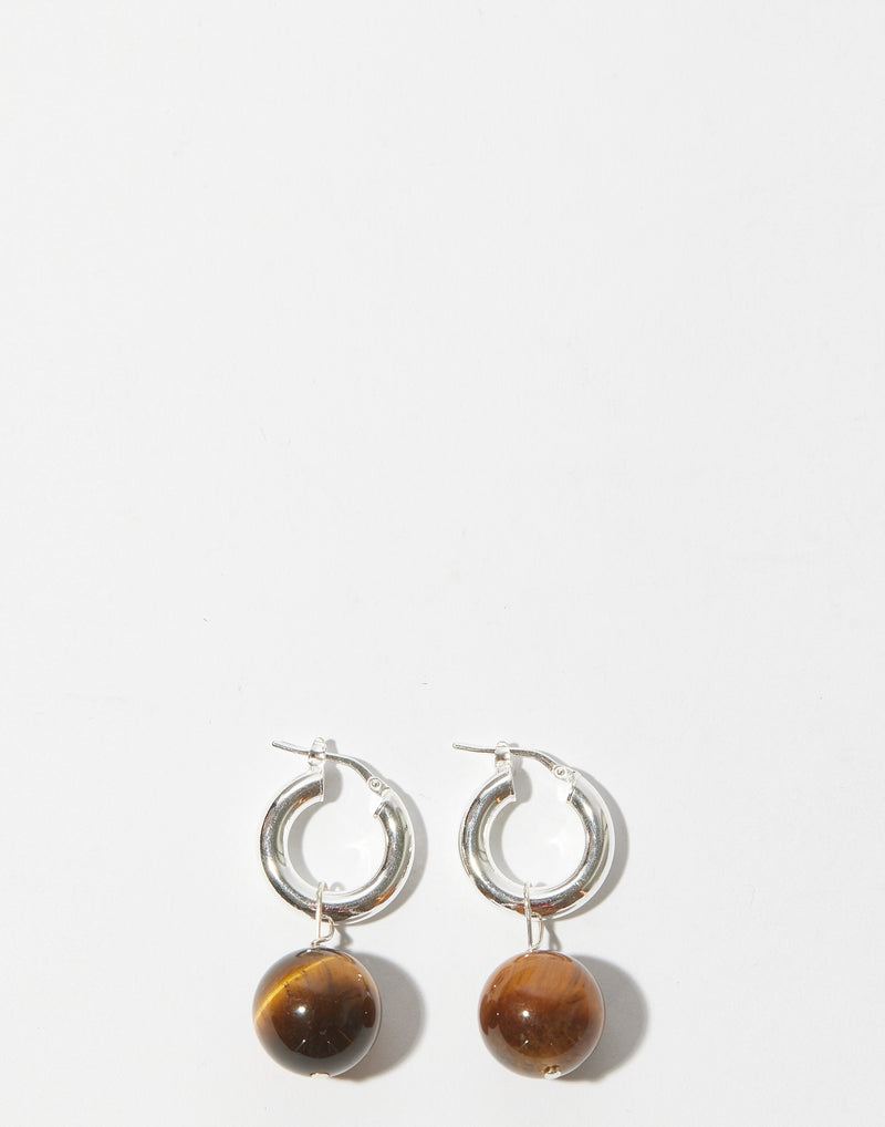 Tiger Eye & Silver Eleanor Drop Earrings