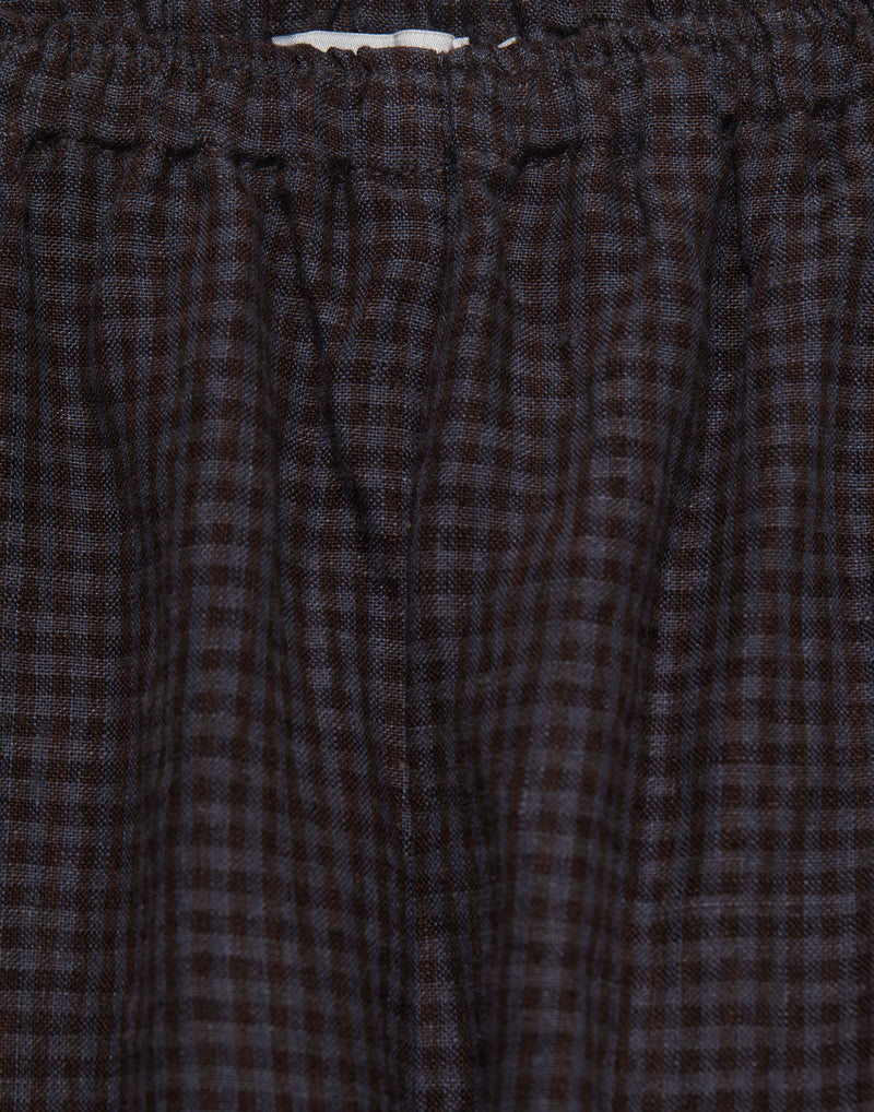 Slate Check Linen Ease Trousers