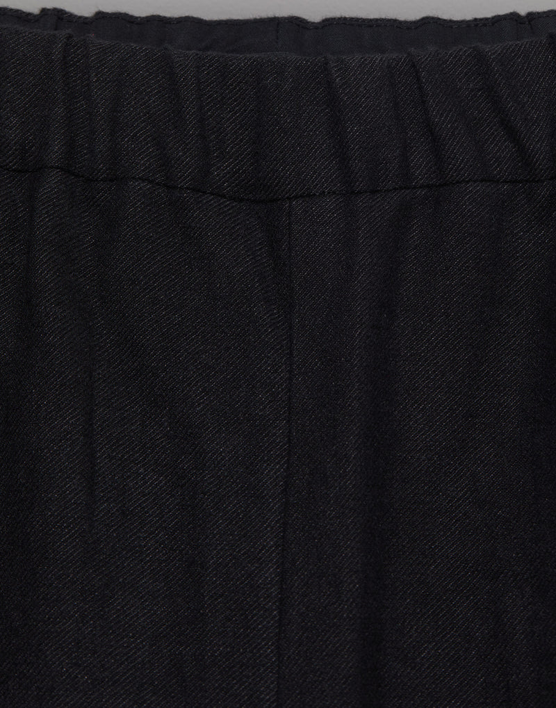 Black Linen & Wool Long Chasse Pants