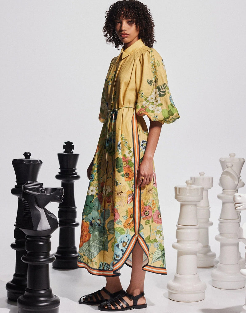 Printed Linen Cresida Shirtdress