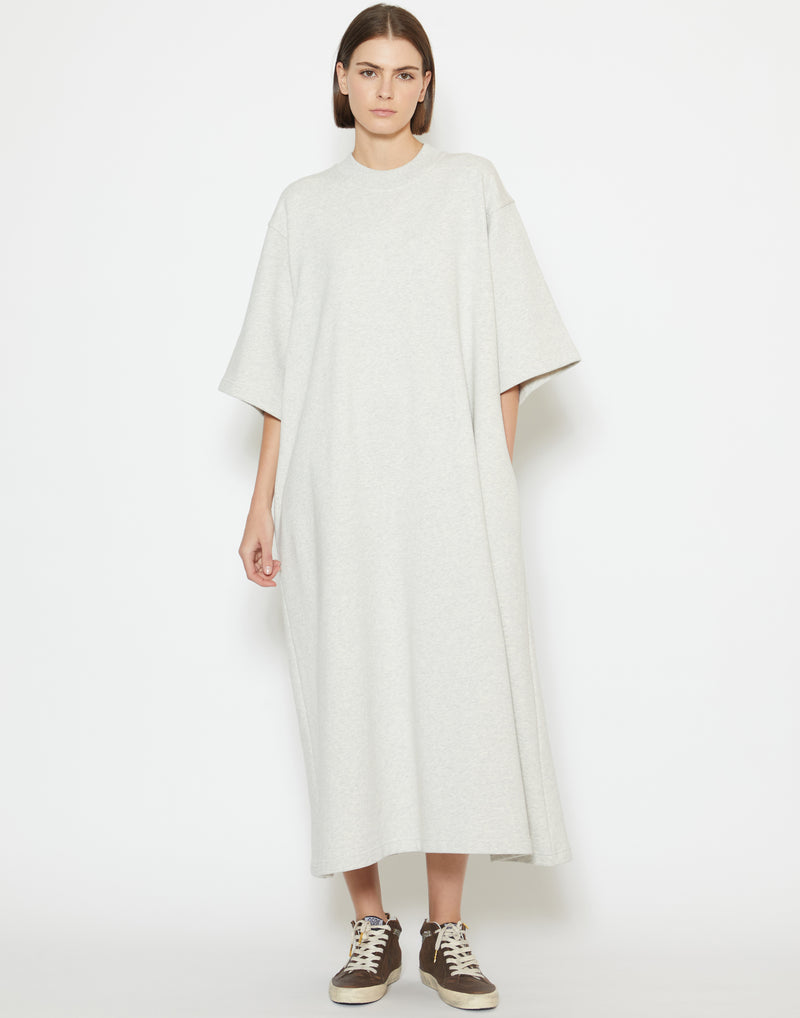 Pearl Melange Cotton Fleece Tatum Dress