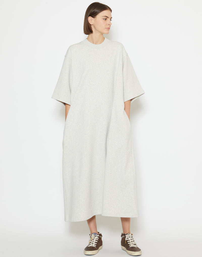 Pearl Melange Cotton Fleece Tatum Dress