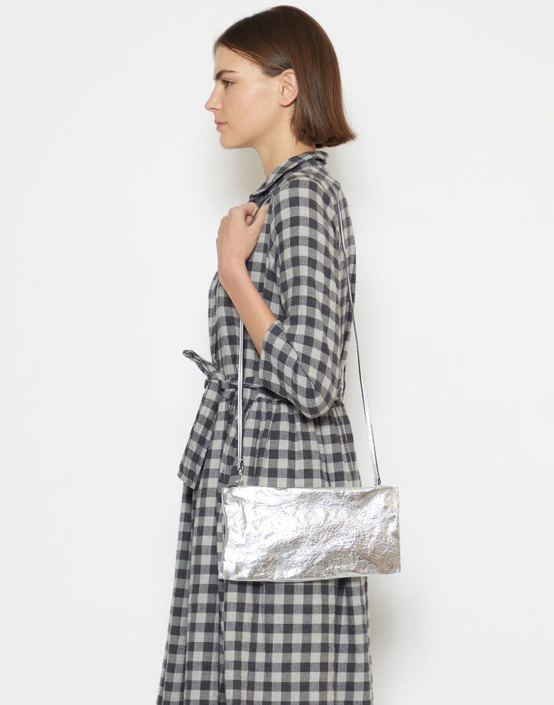 Silver Nappa Leather Greta Bag