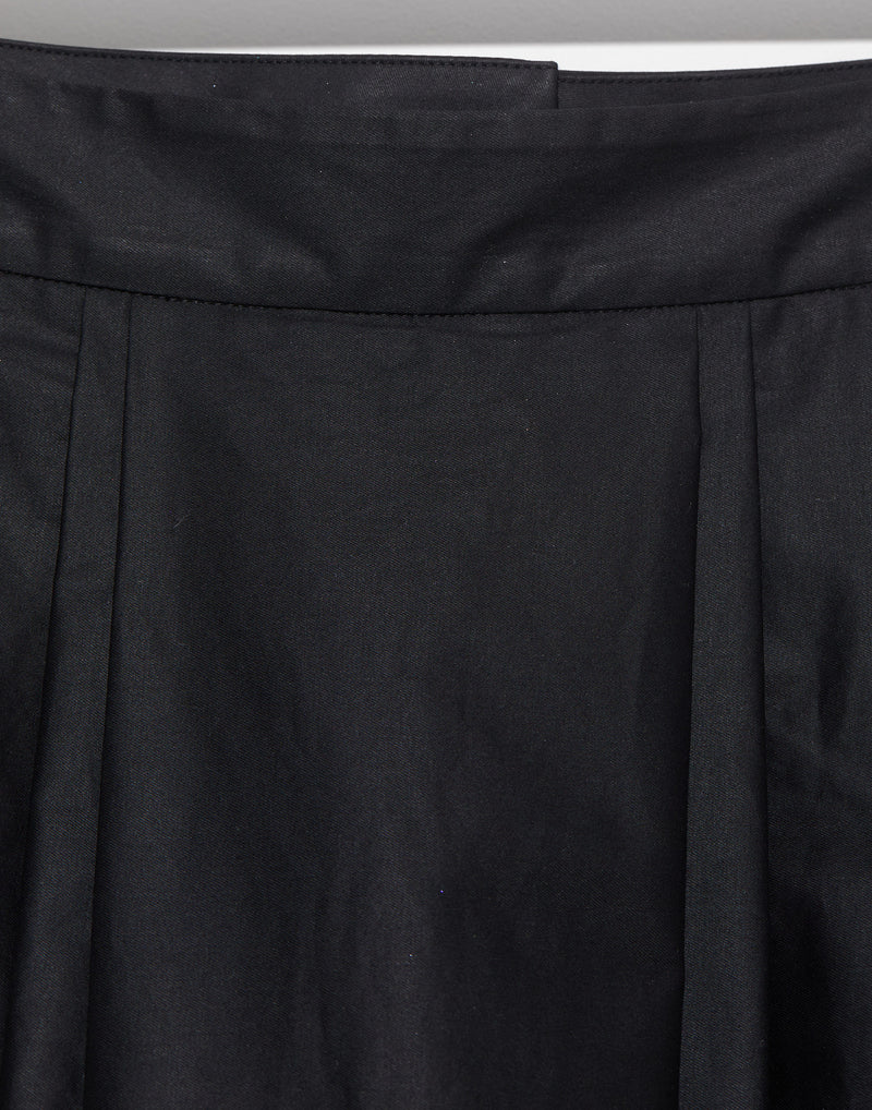 Black Lacquered Cotton Anarchic Skirt