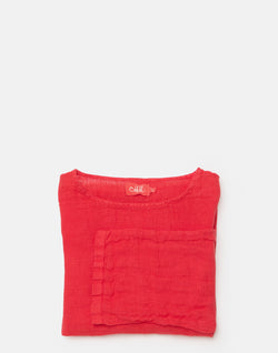 Protea Red Linen Gauze Lilly Top