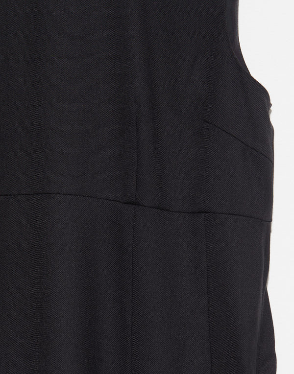 Black Panelled Wool Blend Dress